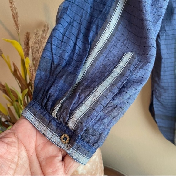 Free People Blouse Women’s Size XS Blue Tunic Blouse pullover top - Picture 8 of 12